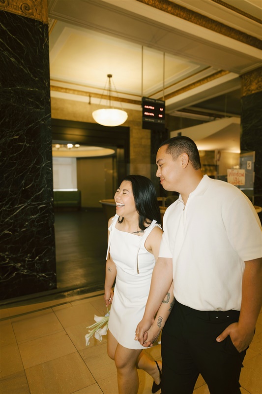Bride and groom photos from NYC city hall wedding