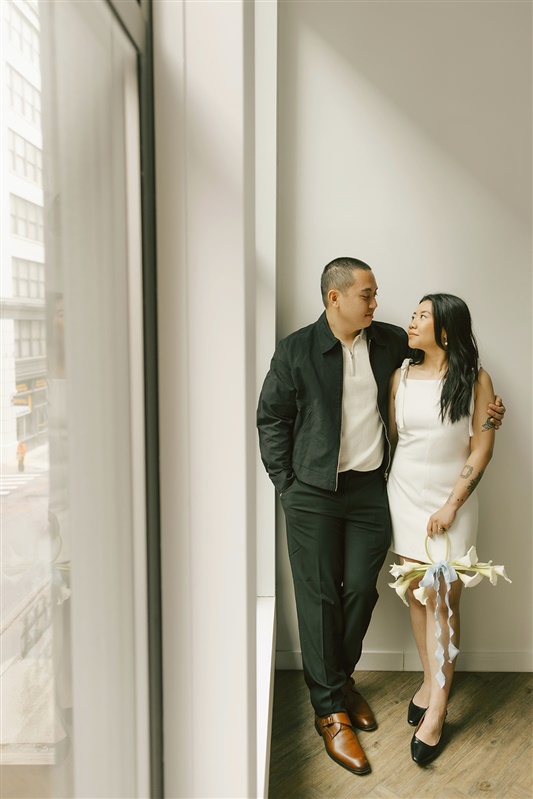 Bride and groom photos from NYC elopement