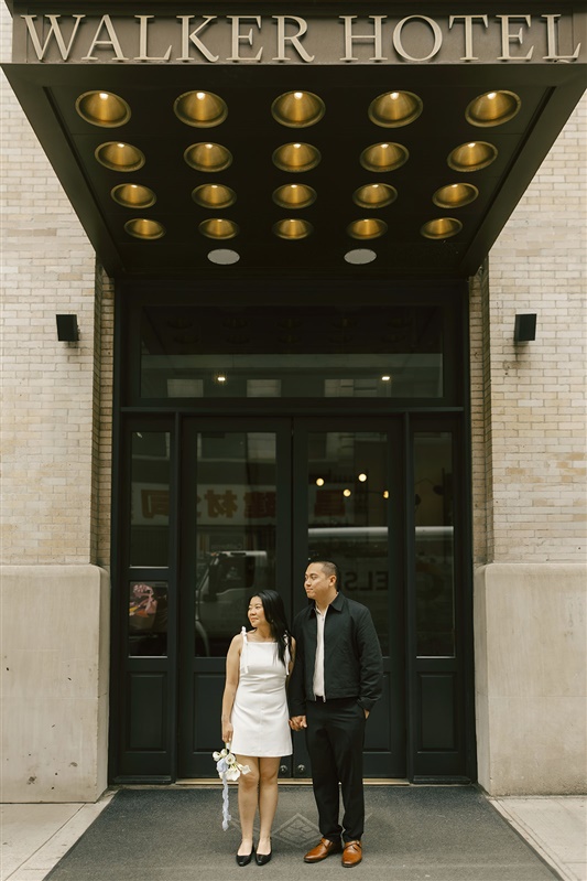 Bride and groom hotel wedding photos