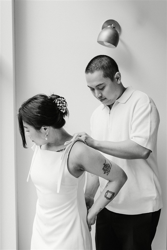 Wedding getting ready photos of bride and groom