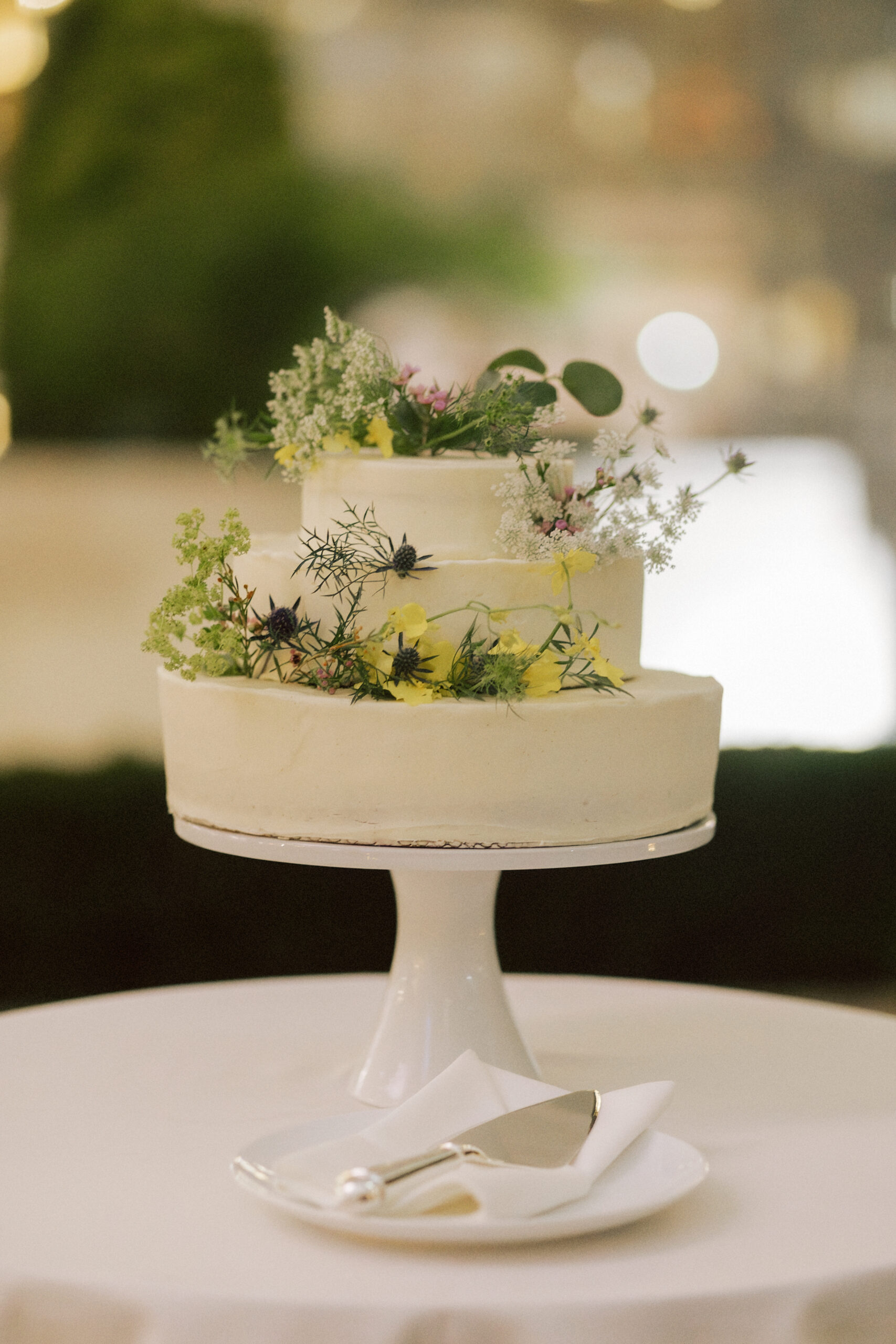 Simple wedding cake from Catie and Jane's NYC wedding reception